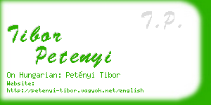 tibor petenyi business card